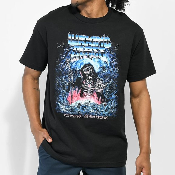 Lurking Class by Sketchy Tank x Stikker Run Black T-Shirt - Picture 1 of 5